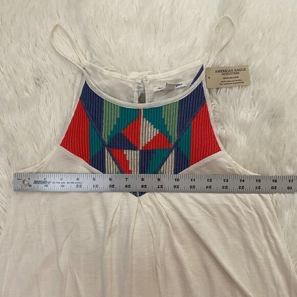 NWT American Eagle Outfitters Sleeveless Top with Geometric Print | White | Size - Picture 4 of 5